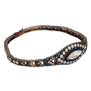 Edwardian 5.20 carat diamond sapphire gold and silver bracelet