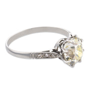 Art Deco GIA 2.23 carat old mine cut diamond platinum engagement ring