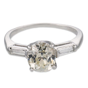 Mid Century GIA 1.80 carat diamond platinum engagement ring