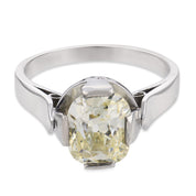 Art Deco GIA 1.53 carat old mine cut diamond platinum engagement ring