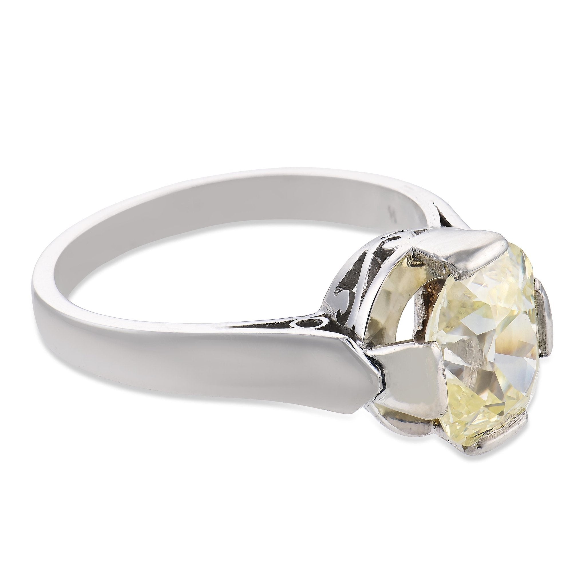 Art Deco GIA 1.53 carat old mine cut diamond platinum engagement ring