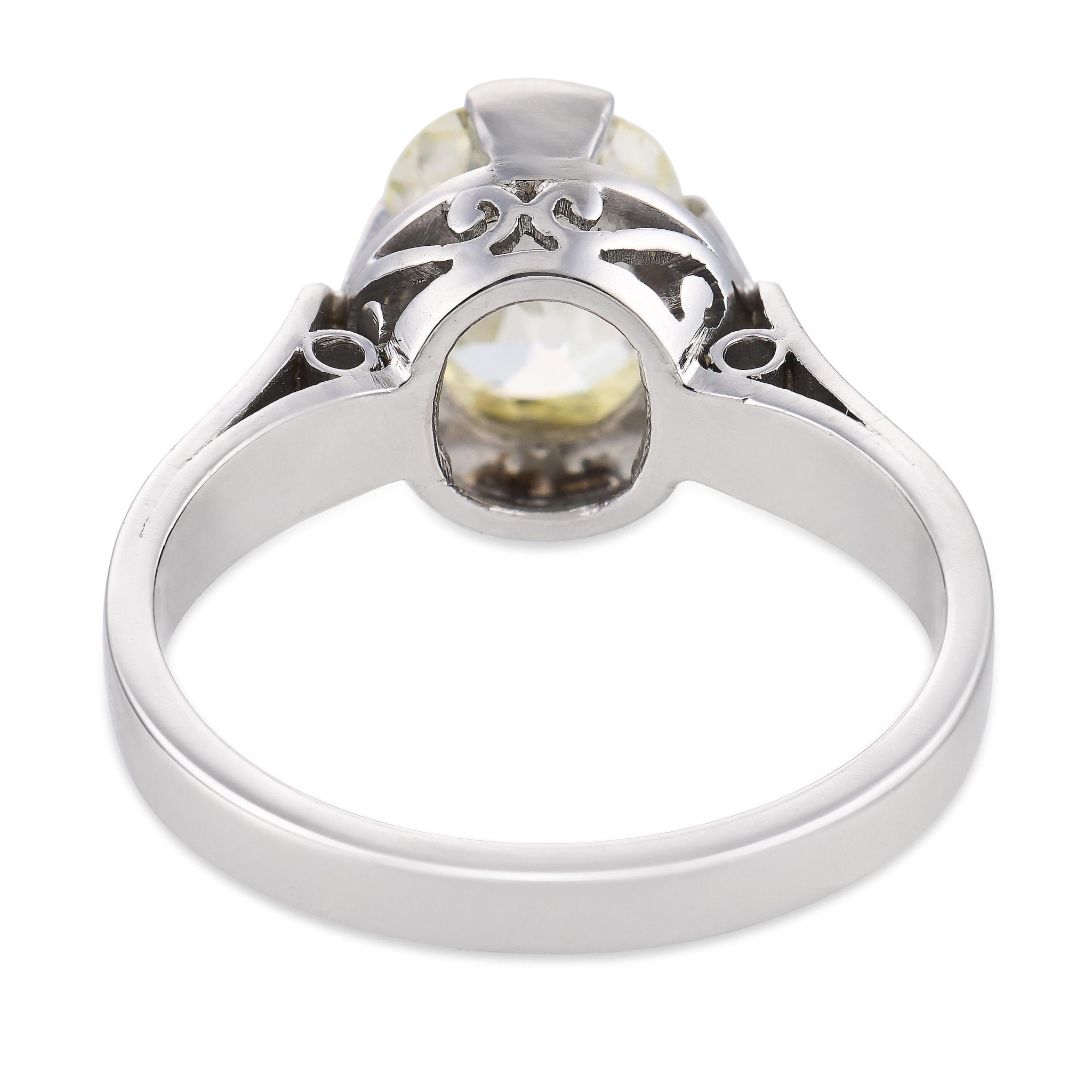 Art Deco GIA 1.53 carat old mine cut diamond platinum engagement ring