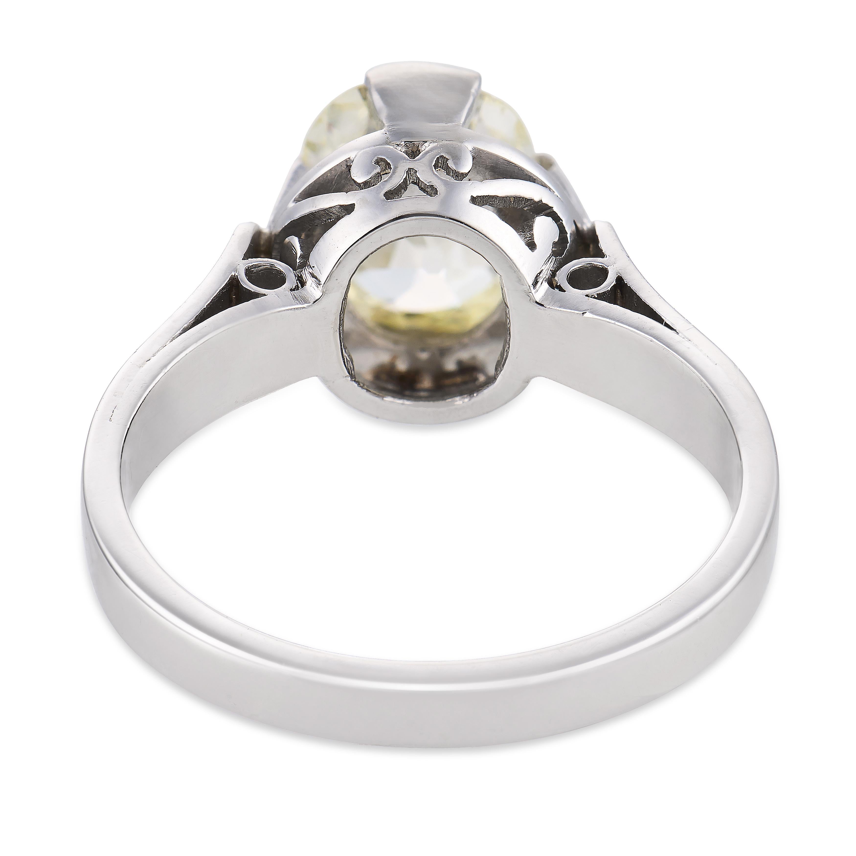Art Deco GIA 1.53 carat old mine cut diamond platinum engagement ring