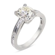 Mid Century GIA 1.81 carat old mine cut diamond platinum engagement ring