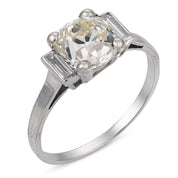Art Deco GIA 2.19 carat diamond platinum engagement ring