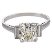 Art Deco GIA 2.19 carat diamond platinum engagement ring