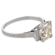 Art Deco GIA 2.19 carat diamond platinum engagement ring