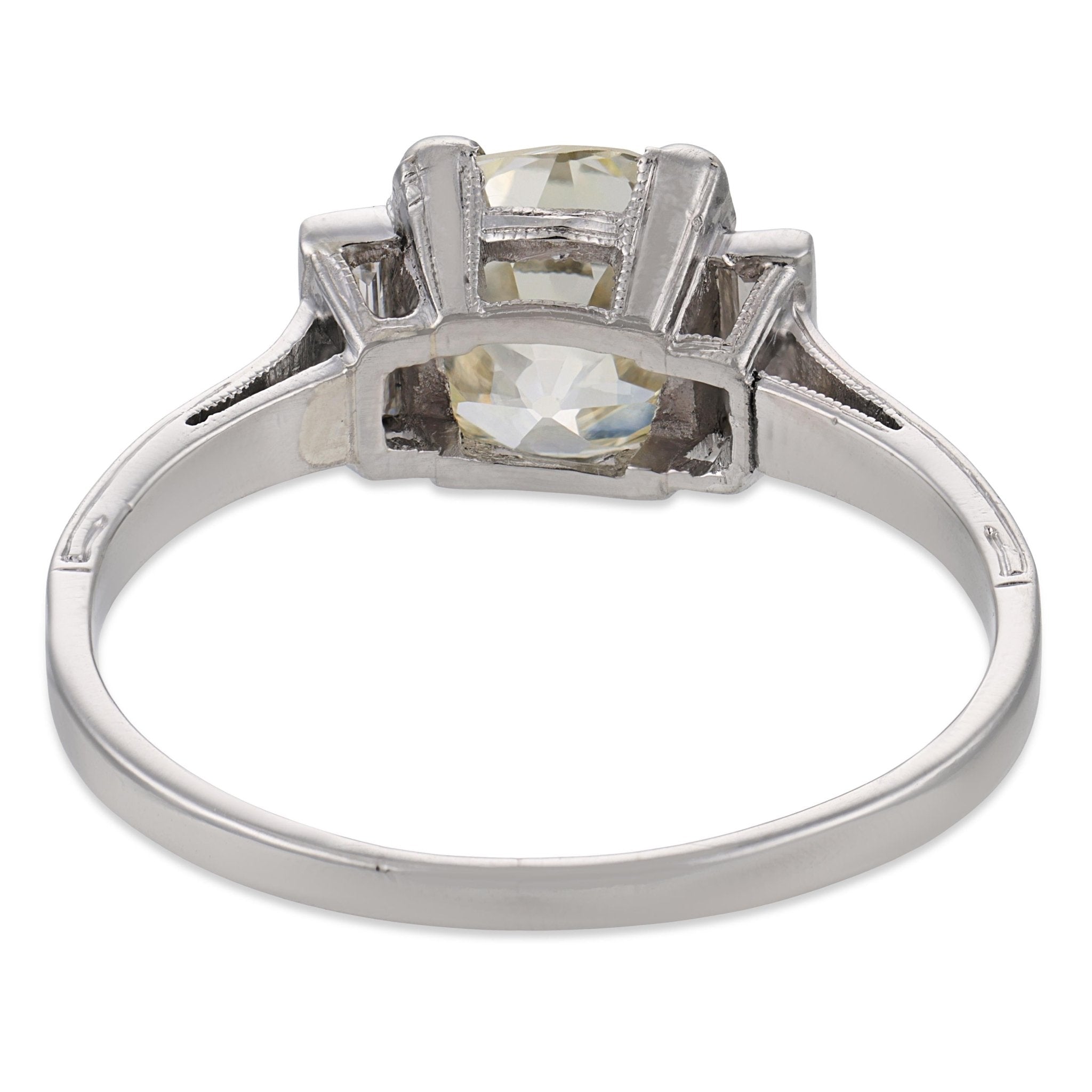 Art Deco GIA 2.19 carat diamond platinum engagement ring