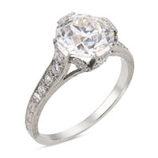 Art Deco GIA 2.14 carat old European cut diamond platinum engagement ring