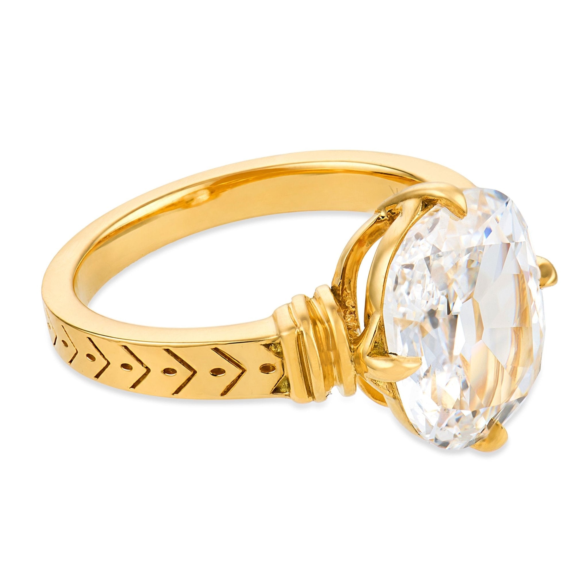 GIA 3.02 carat D VVS1 elongated cushion cut diamond 18k yellow gold ring