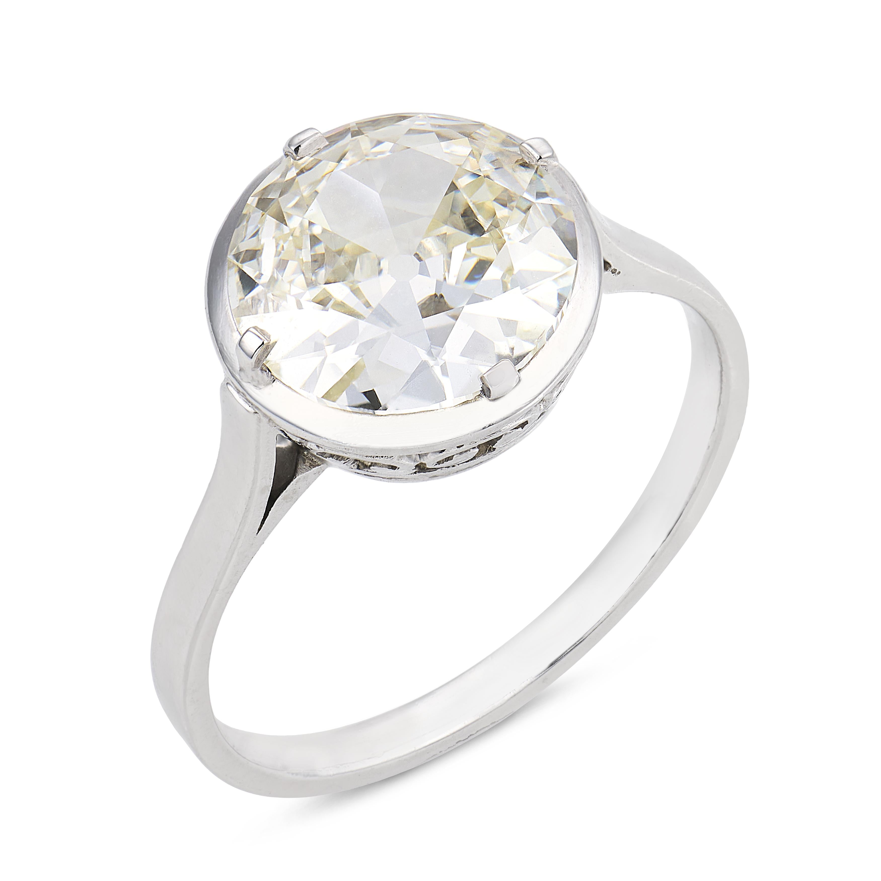 Art Deco GIA 2.03 carat old European cut diamond platinum engagement ring