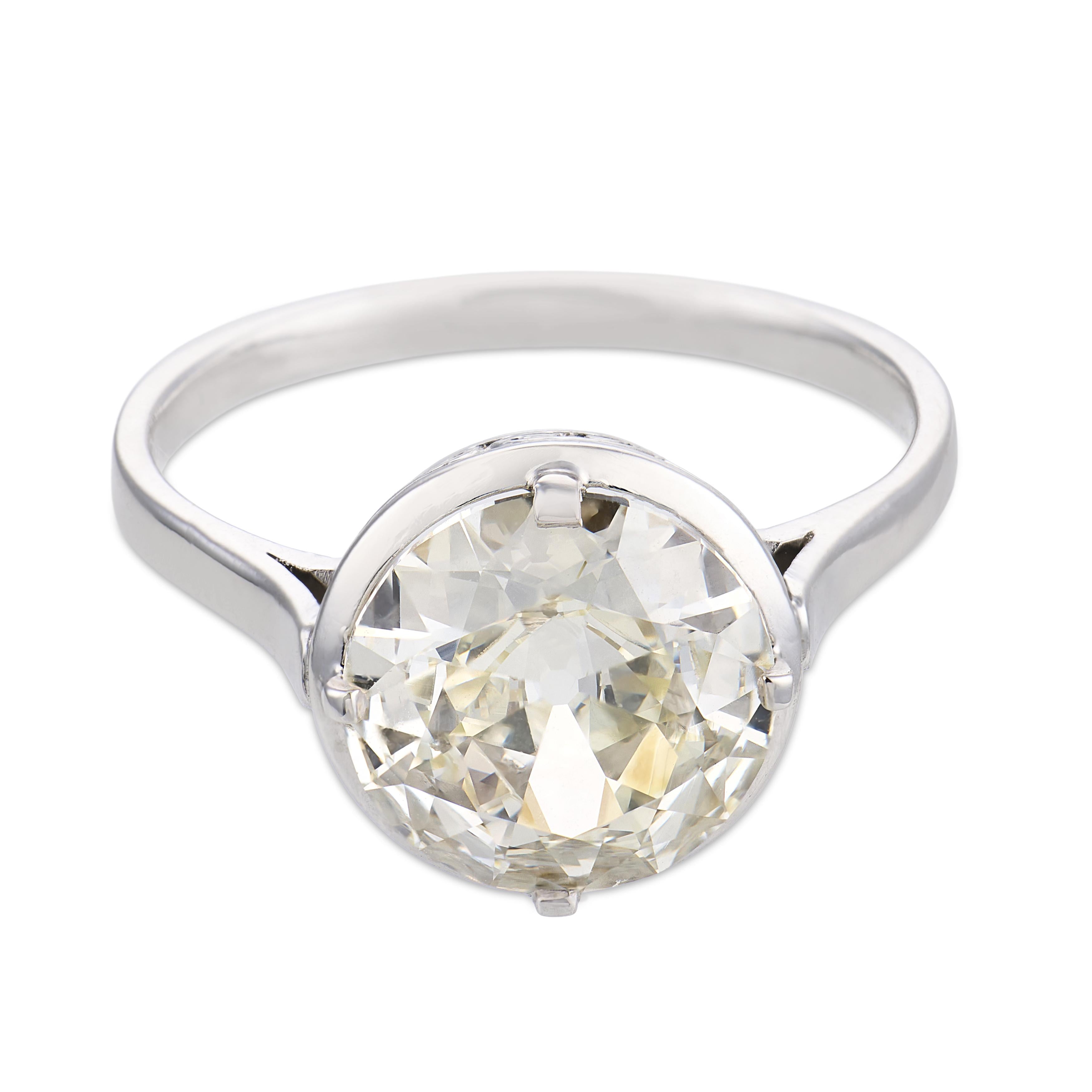 Art Deco GIA 2.03 carat old European cut diamond platinum engagement ring