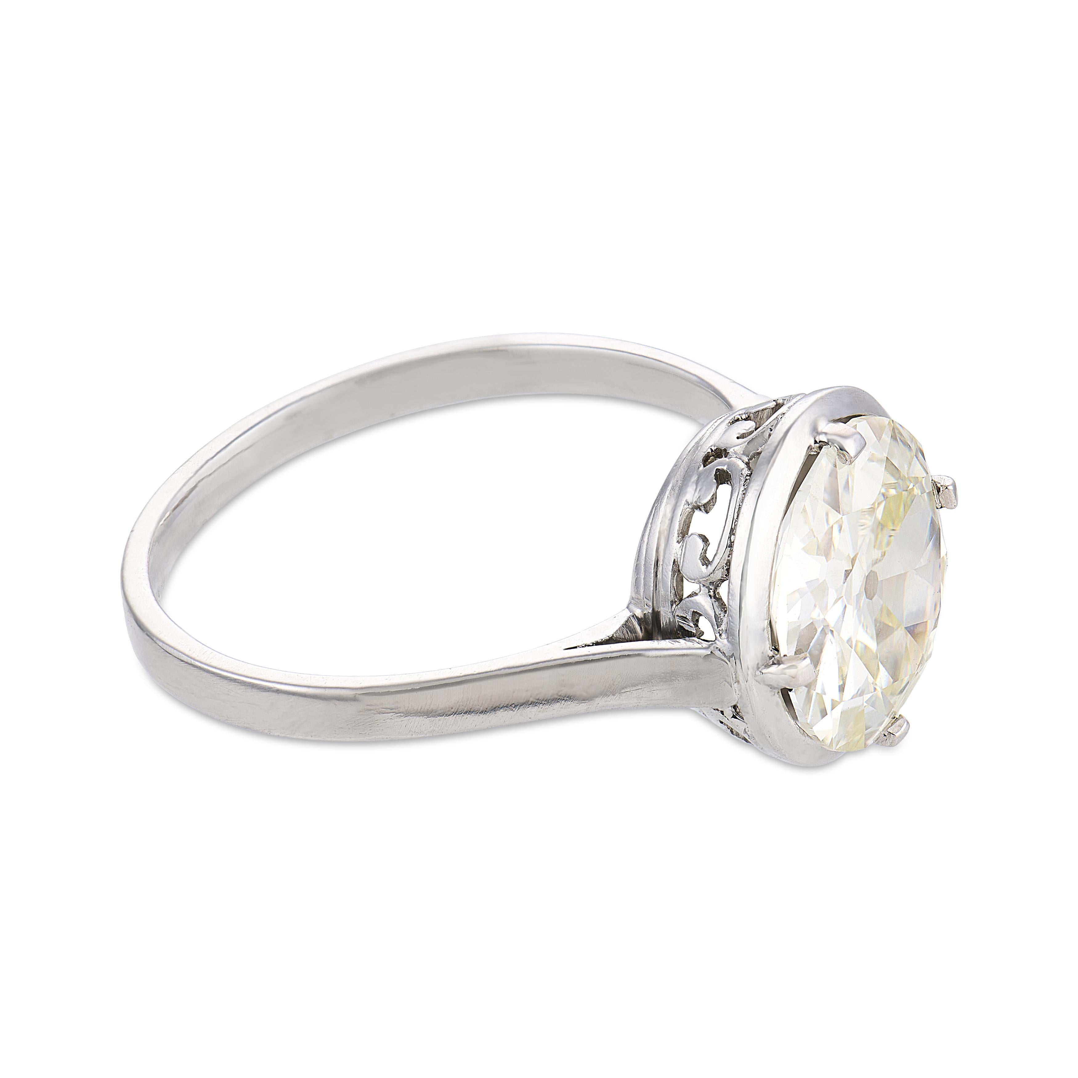 Art Deco GIA 2.03 carat old European cut diamond platinum engagement ring