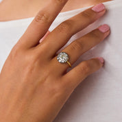Georgian old cut diamond 18k yellow gold silver cluster ring