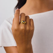 Victorian diamond sapphire 18k yellow gold snake ring