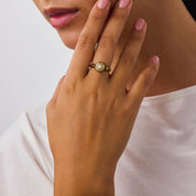 Victorian diamond 18k yellow gold enamel cluster ring