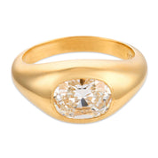 Vintage 1.76 carat cushion cut diamond 18k yellow gold engagement ring