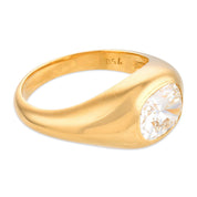 Vintage 1.76 carat cushion cut diamond 18k yellow gold engagement ring