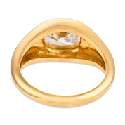 Vintage 1.76 carat cushion cut diamond 18k yellow gold engagement ring