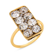 Victorian 2.80 carat old mine cut diamond 18k yellow gold ring
