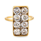 Victorian 2.80 carat old mine cut diamond 18k yellow gold ring