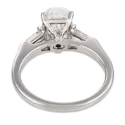 GIA 2.01 carat elongated old mine cut diamond platinum engagement ring