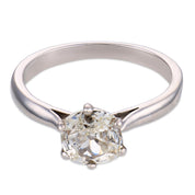 French Art Deco GIA 1.01 carat diamond 18k white gold solitaire ring