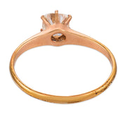 Victorian GIA diamond 10k rose gold solitaire ring