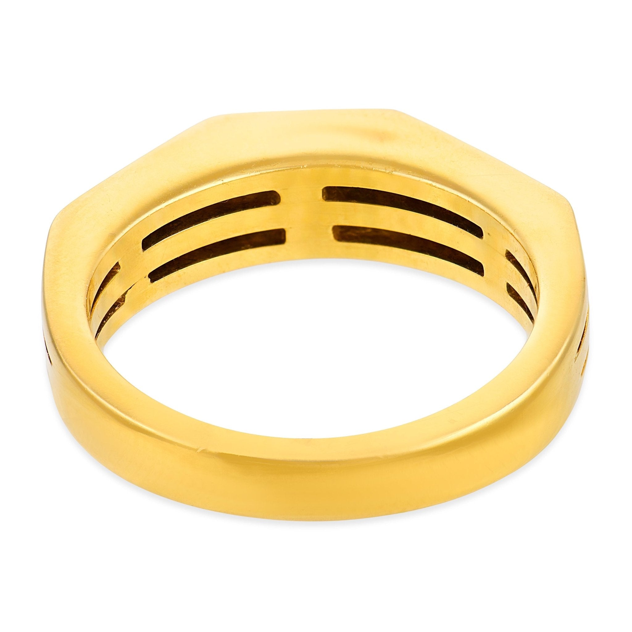 Vintage baguette cut diamond 18k yellow gold band ring
