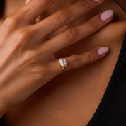 Victorian GIA 2.05 carat diamond 14k yellow gold east west engagement ring