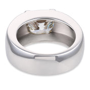 Vintage GIA 2.51 carat old mine cushion cut diamond 18k white gold ring