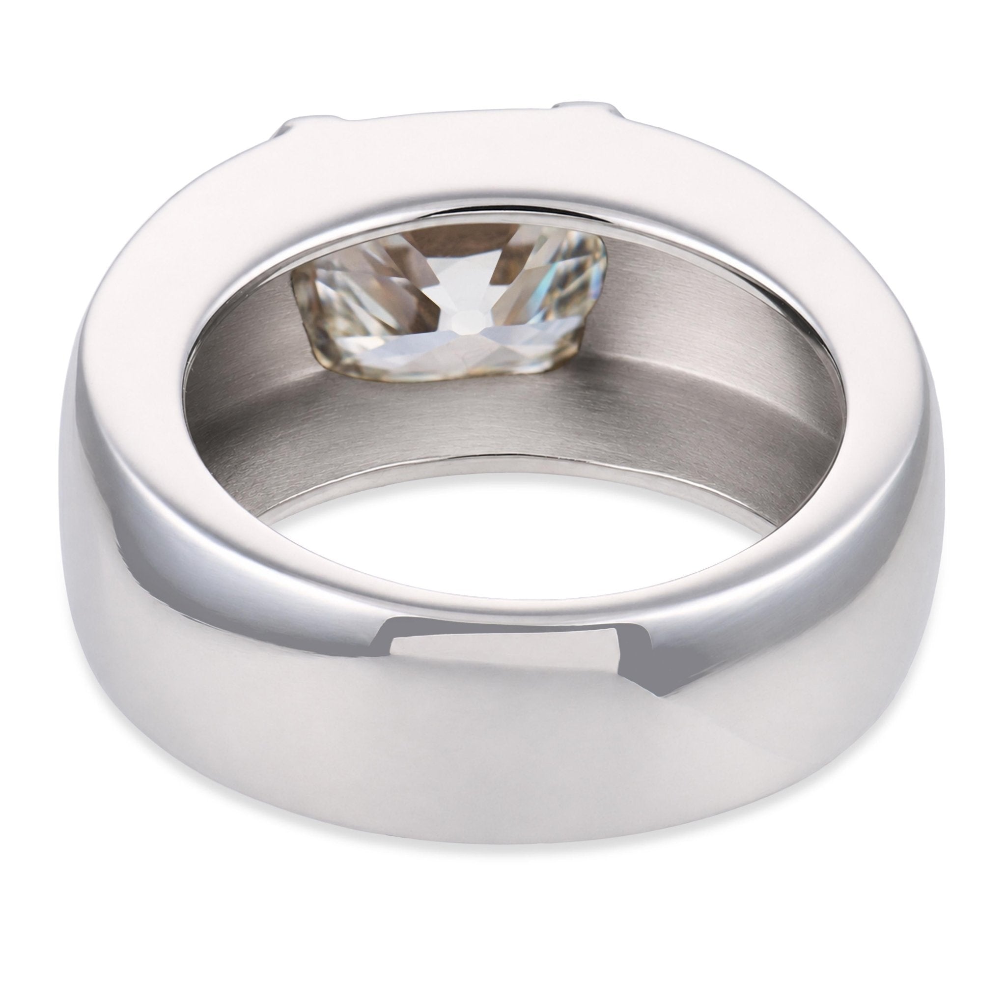 Vintage GIA 2.51 carat old mine cushion cut diamond 18k white gold ring
