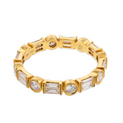 Contemporary 1.55 carat diamond 18k yellow gold eternity band