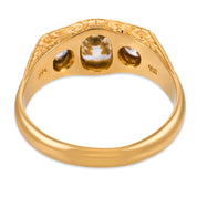 Victorian GIA 1.72 carat old mine cut diamond 18k yellow gold silver ring