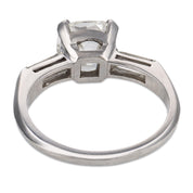 Mid Century GIA 2.11 carat old mine cut diamond platinum engagement ring