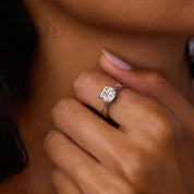Mid Century GIA 2.11 carat old mine cut diamond platinum engagement ring