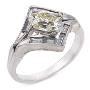 Art Deco GIA 1.06 carat diamond 14k white gold ring