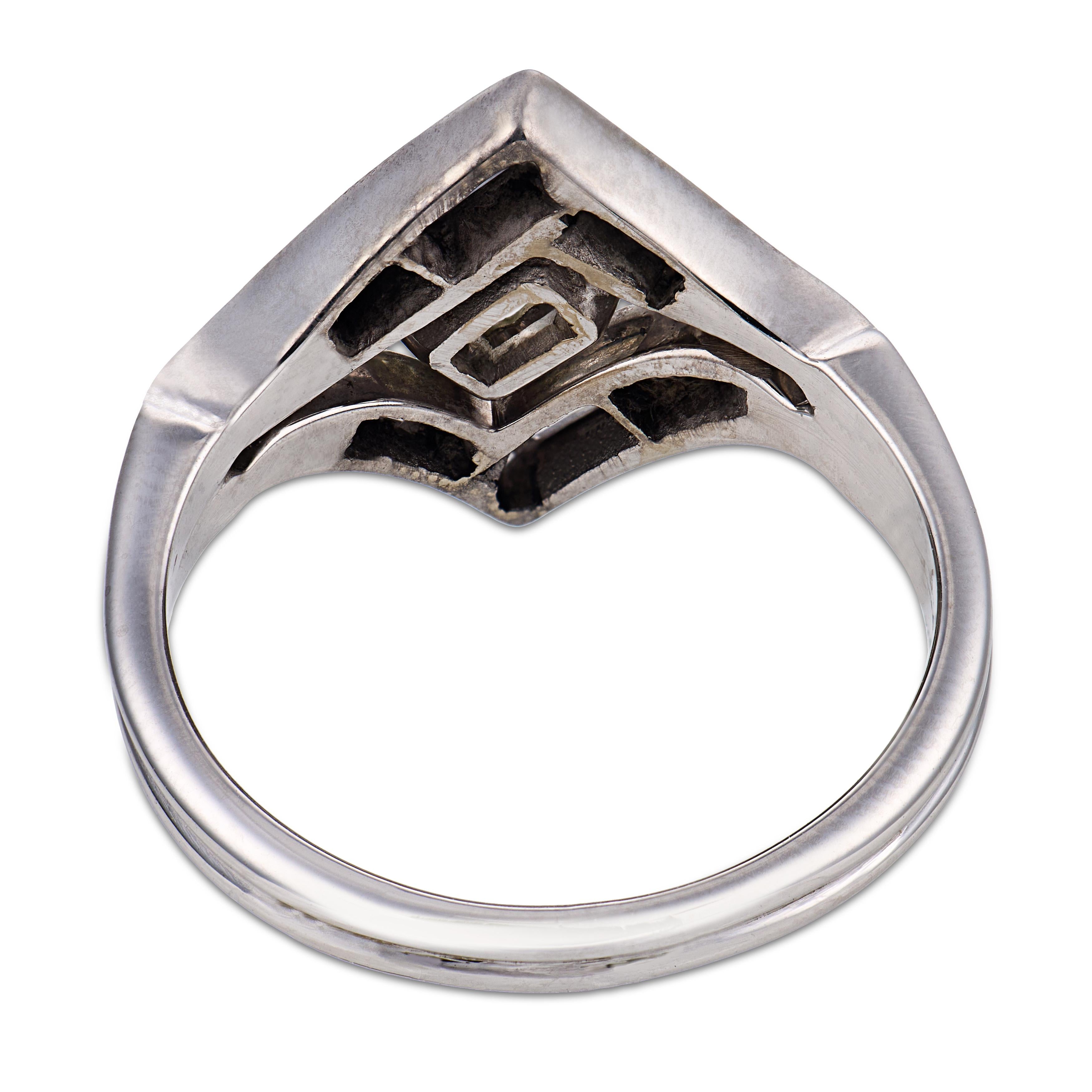 Art Deco GIA 1.06 carat diamond 14k white gold ring
