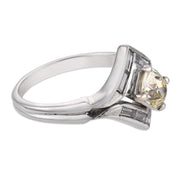 Art Deco GIA 1.06 carat diamond 14k white gold ring