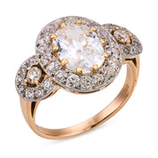 GIA 2.01 carat D flaweless diamond 18k rose gold and platinum ring