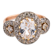 GIA 2.01 carat D flaweless diamond 18k rose gold and platinum ring