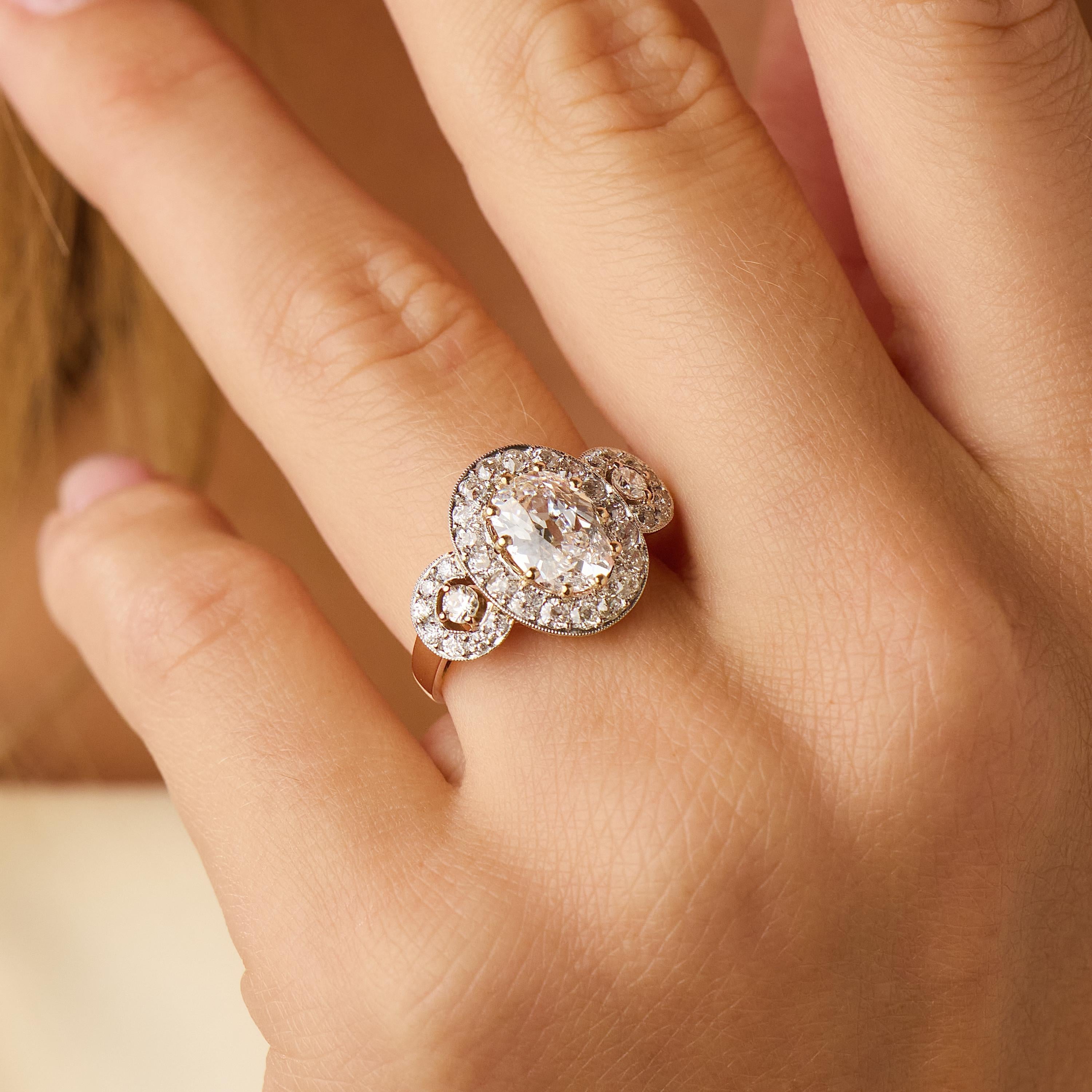 GIA 2.01 carat D flaweless diamond 18k rose gold and platinum ring