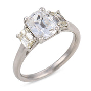 Mid Century GIA 2.04 carat old mine cut diamond platinum engagement ring