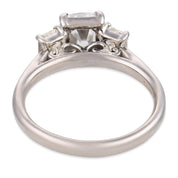 Mid Century GIA 2.04 carat old mine cut diamond platinum engagement ring