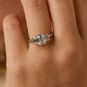 Mid Century GIA 2.04 carat old mine cut diamond platinum engagement ring