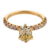 Vintage GIA 1.41 carat diamond 14k yellow gold engagement ring