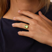 Victorian 6.00 carat peridot 10k rose gold ring