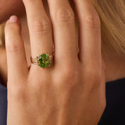 Victorian 6.00 carat peridot 10k rose gold ring