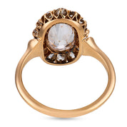 Victorian GIA 1.51 carat diamond 14k yellow gold cluster ring