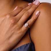 Victorian GIA 1.51 carat diamond 14k yellow gold cluster ring
